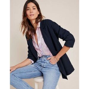 NWT Anthropologie Amadi Kaye Navy Blazer | L